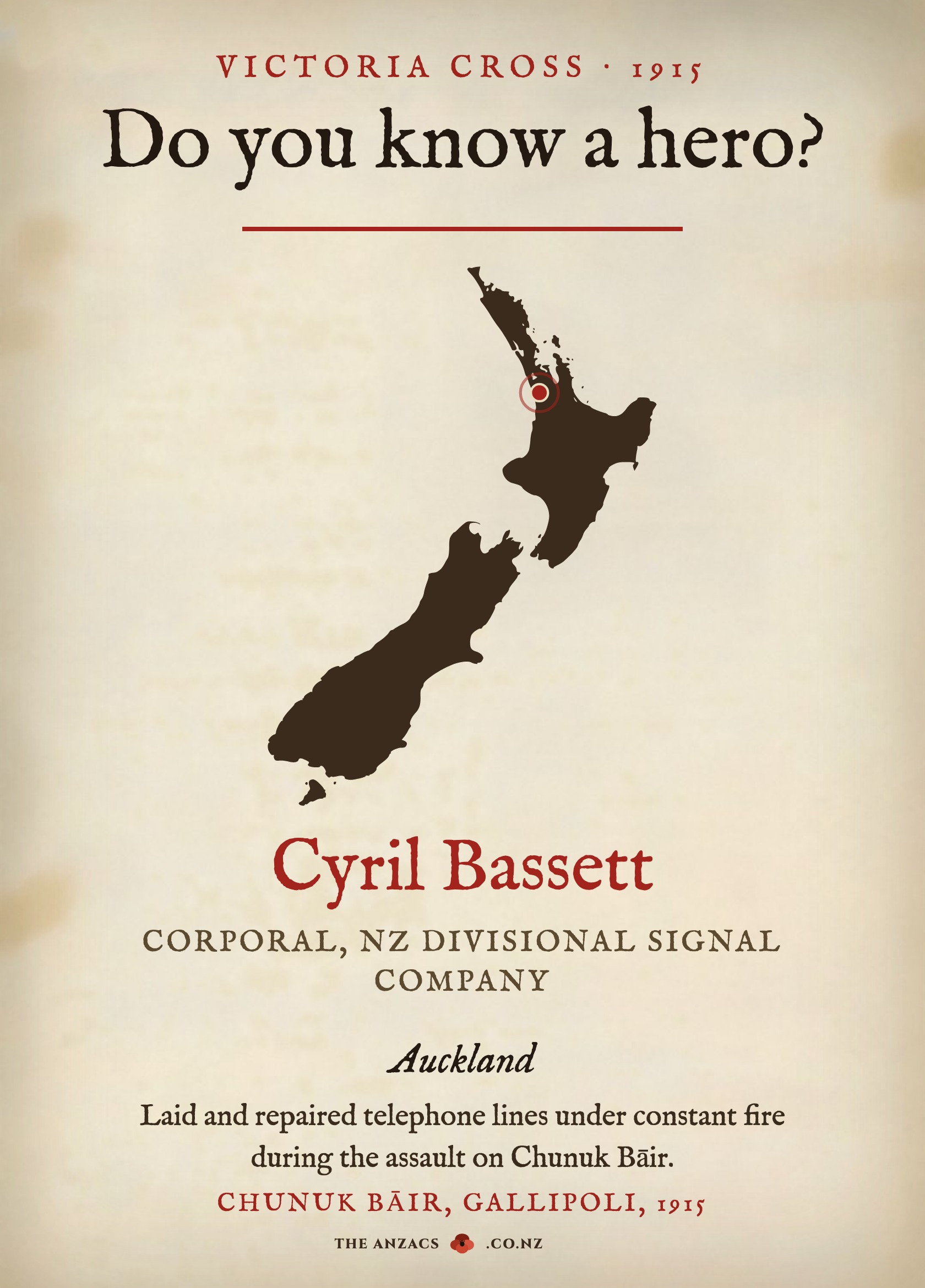 The VC Gallery sign for Cyril Bassett