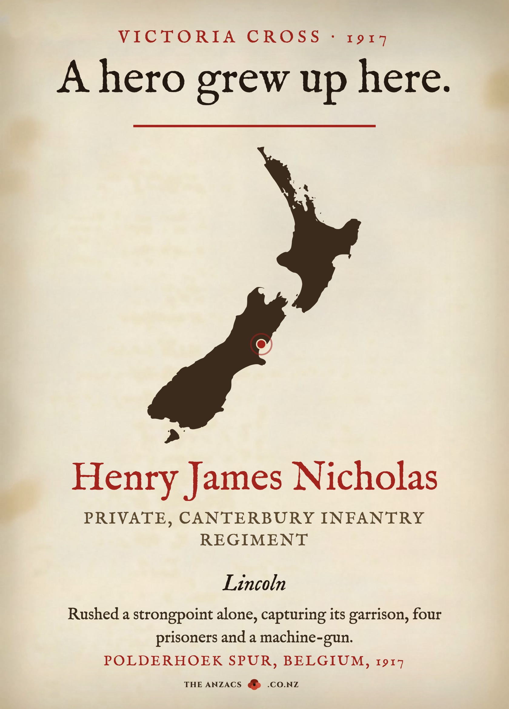 The VC Gallery sign for Henry James Nicholas