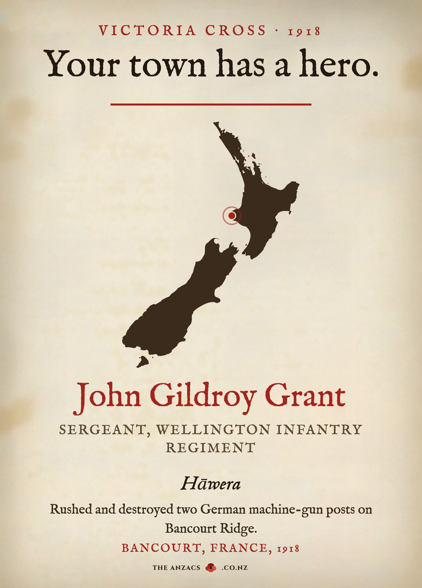 The VC Gallery sign for John Gildroy Grant