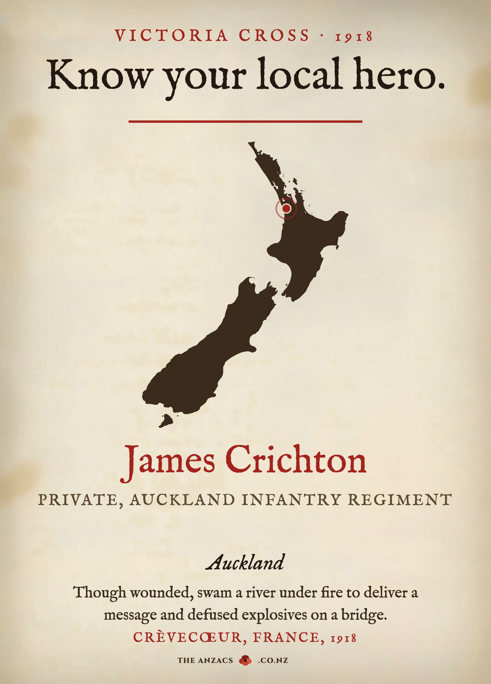 The VC Gallery sign for James Crichton