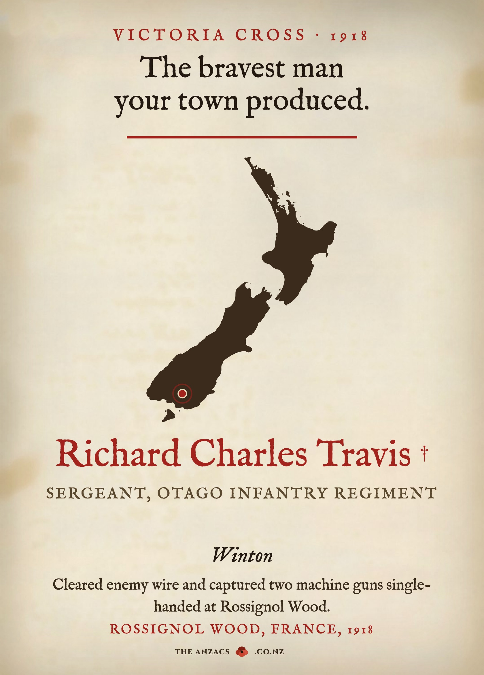 The VC Gallery sign for Richard Charles Travis