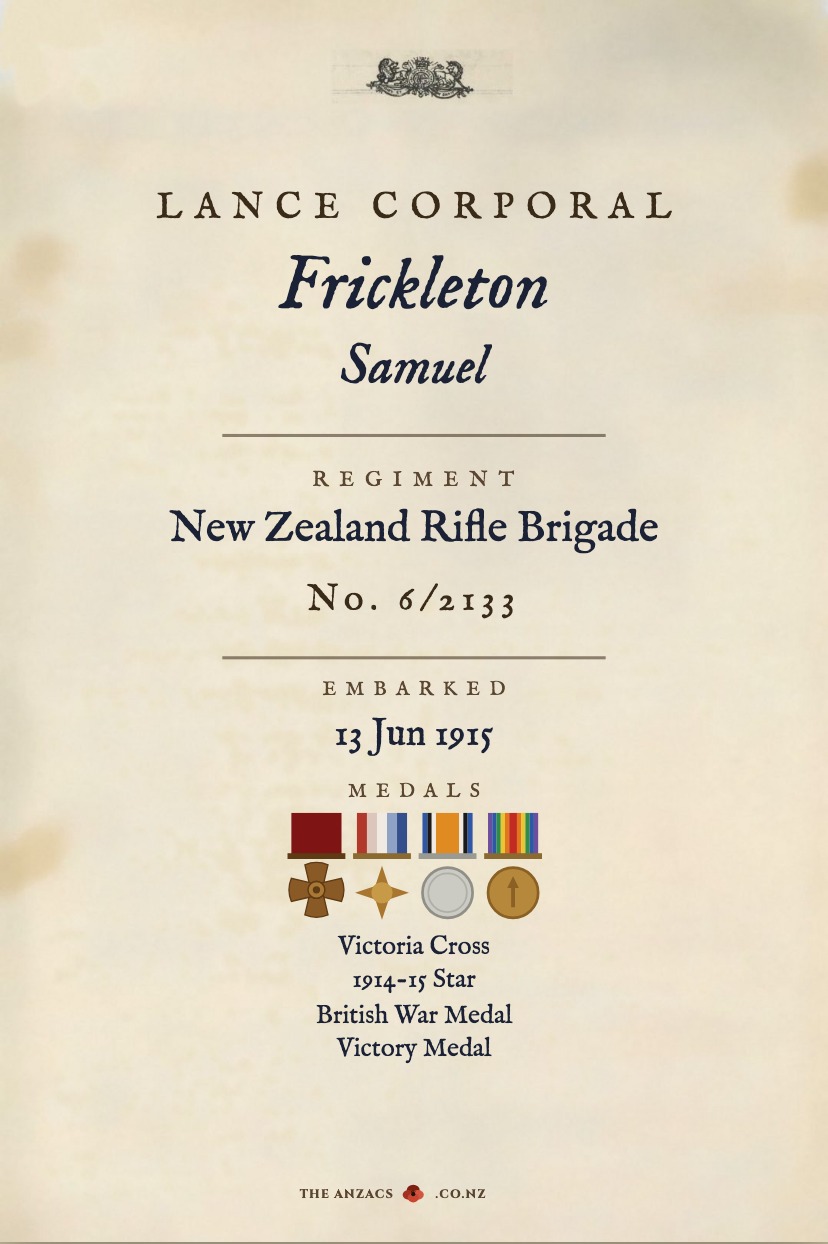 The Service Record for Samuel Frickleton